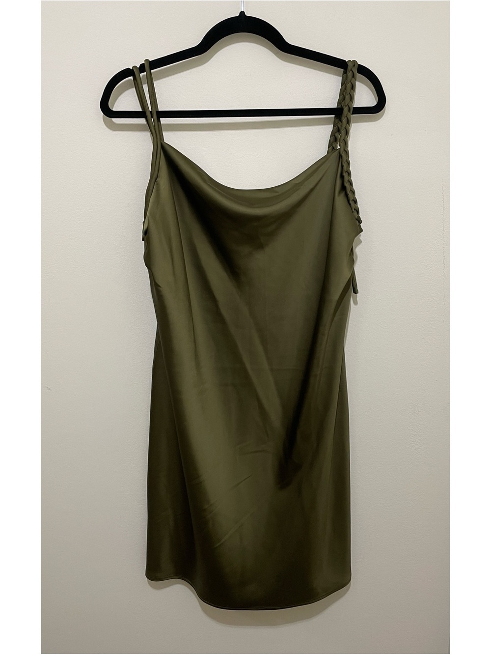 NWT House of Harlow 1960 Olive Green Slip Dress with Braided Detail, Size XL - Picture 7 of 14
